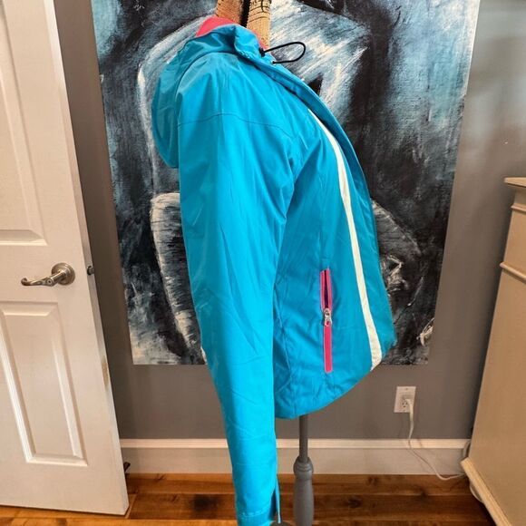 Women's Blue Hooded Jacket - Picture 3 of 8